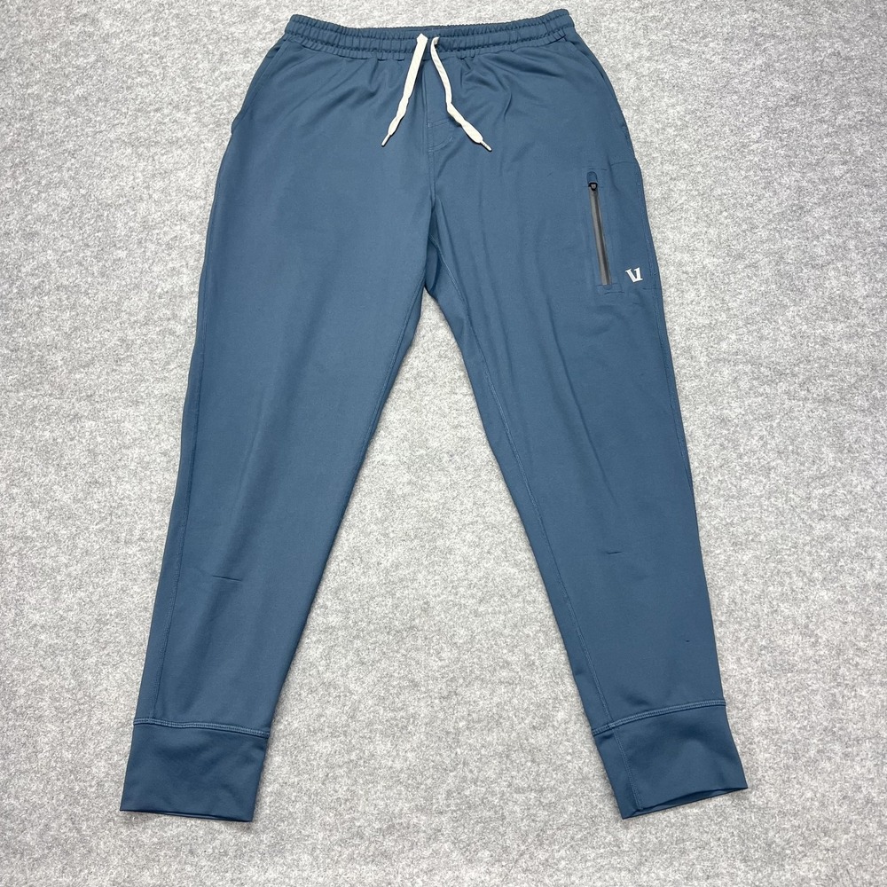 Vuori Sunday Performance Jogger Pants Mens Medium Blue Zip Pocket Knit V416